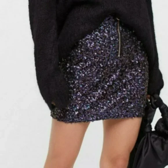 Free People Sequin Mini Skirt NWOT - Picture 5 of 5